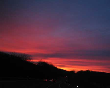 Sunrise on Route 23 near Greenpond, New Jersey - December 9, 2004 (Photo by rt23.com Staff)