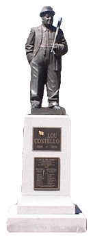Statue of Lou Costello in Paterson, New Jersey near the Great Falls in Paterson New Jersey