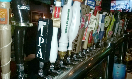 selection of beers on tap at Tiff's