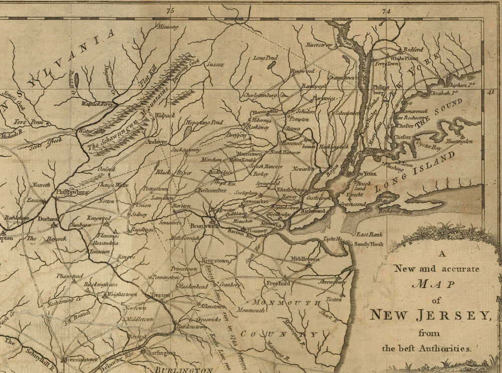 A New and accurate Map of New Jersey from the Best Authorities, circa 1780