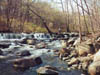 The Pequannock River near Waterfall Village in Bloomingdale, New Jersey